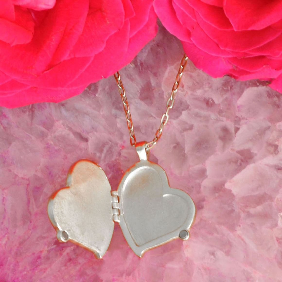 Tree of Life Heart Locket Necklace - Platinum Silver
