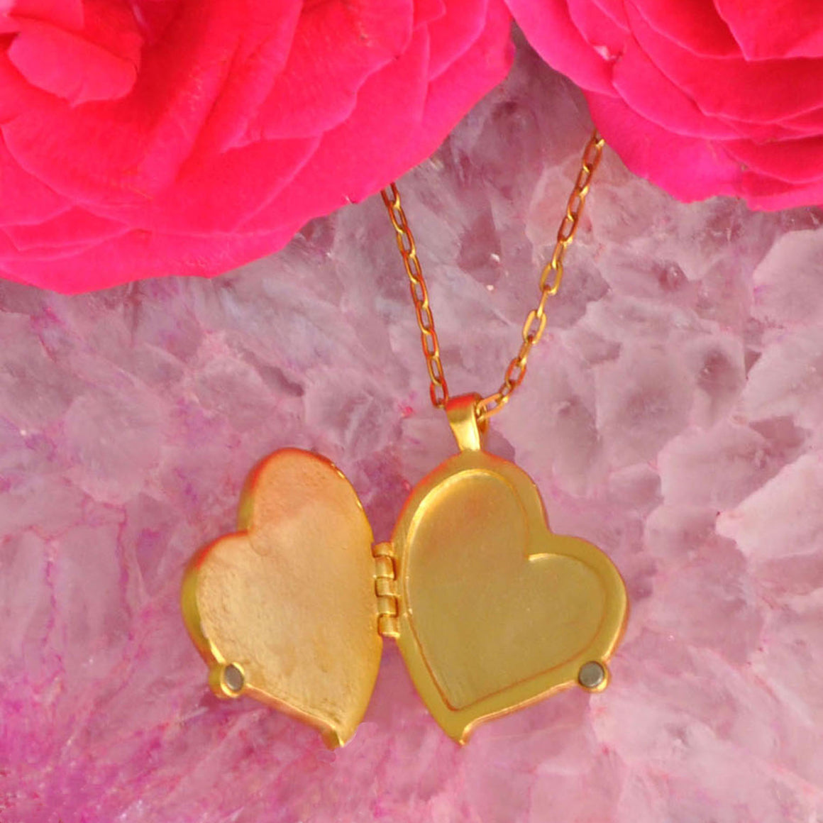 Tree of Life Heart Locket Necklace - 24K Gold Plated