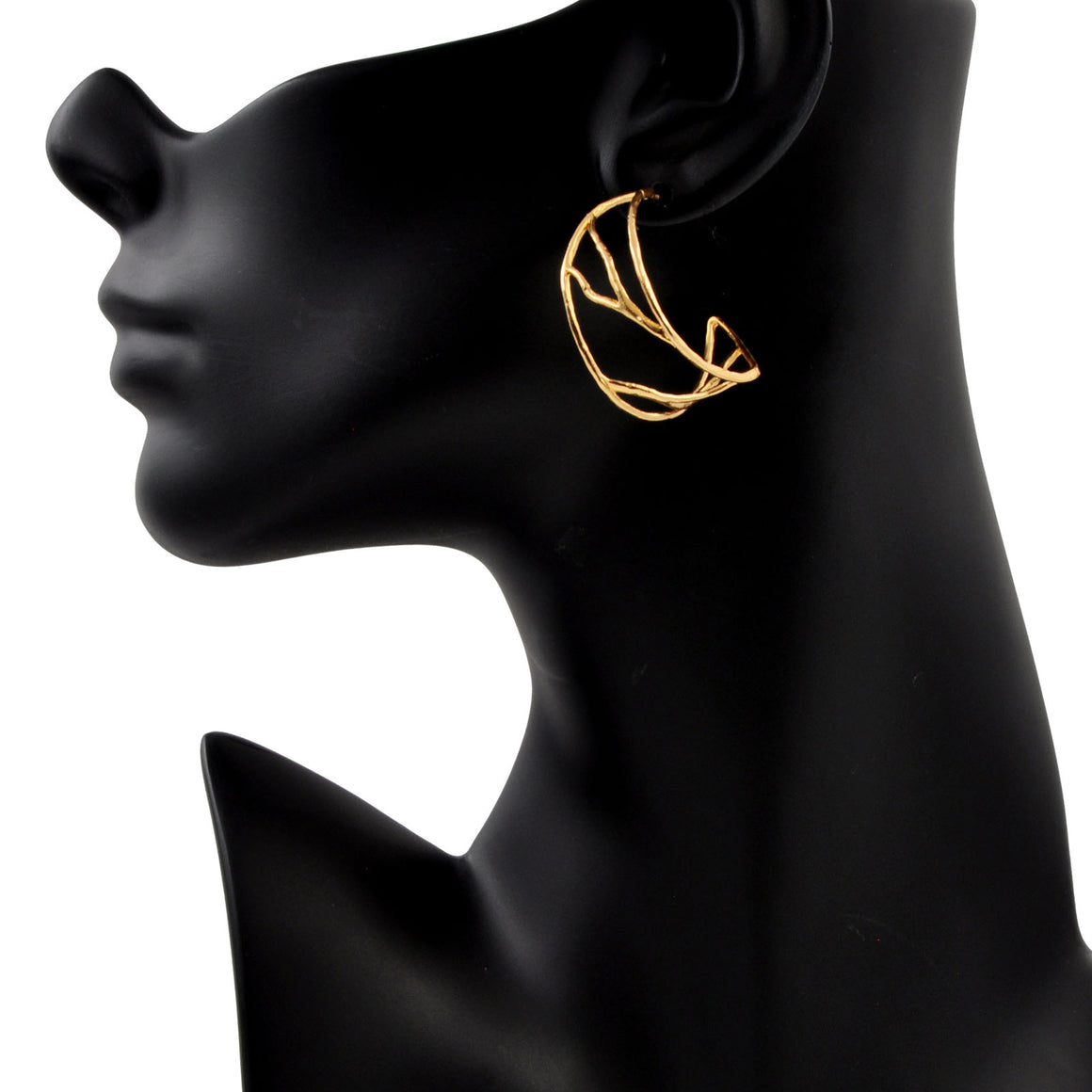 Intricate Branches Hoop Earrings - 24K Gold Plated