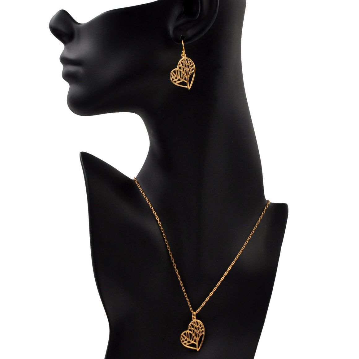 Tree of Life Heart Necklace - 24K Gold Plated