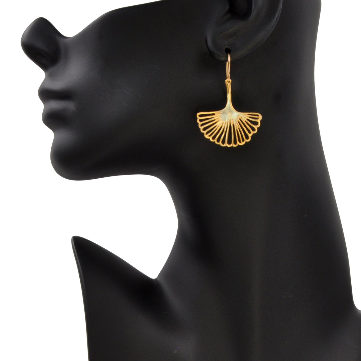 Ginkgo Leaf Earrings (Medium) - 24K Gold Plated
