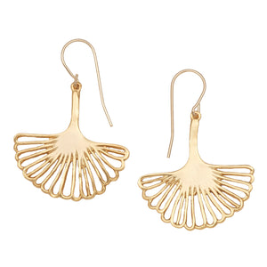 Ginkgo Leaf Earrings (Medium) - 24K Gold Plated