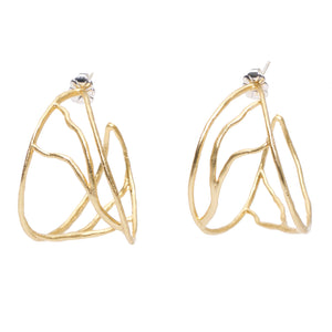 Intricate Branches Hoop Earrings - 24K Gold Plated