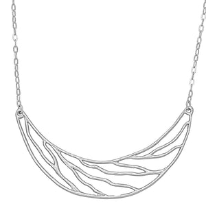 Intricate Branches Collar Necklace - Platinum Silver
