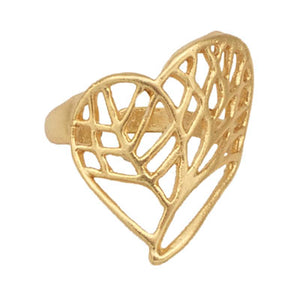 Tree of Life Heart Ring - 24K Gold Vermeil