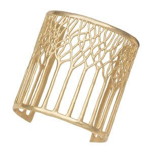 Tree of Life Forest Cuff - 24K Gold Plated