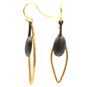 Olive Branch Leaf Earrings - 24K Gold Plated