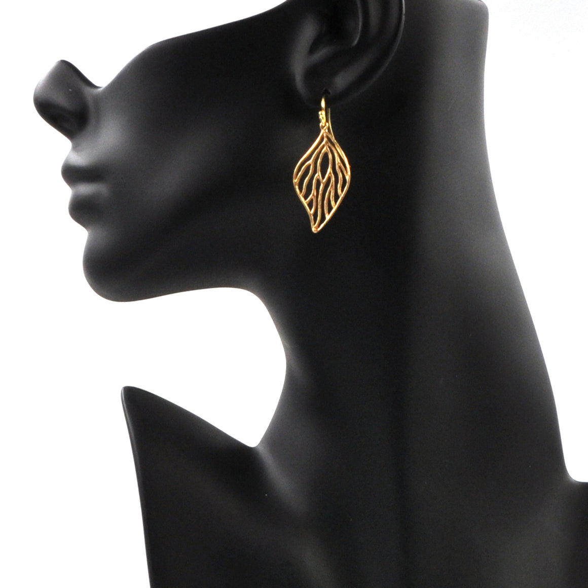 Open Leaf Earrings - 24K Gold Plated