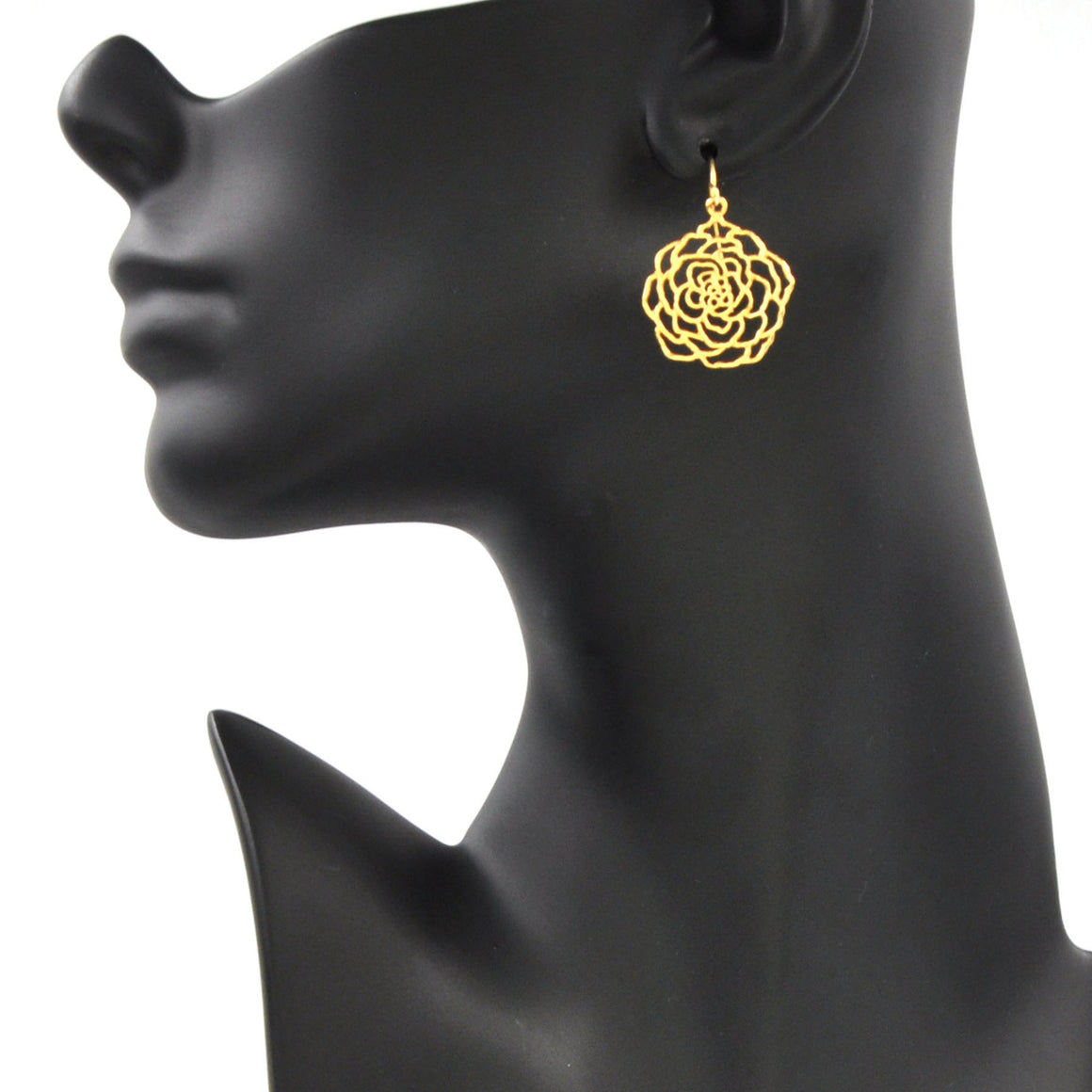 Rose Earrings (Small) - 24K Gold Plated