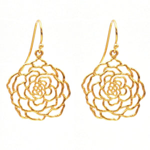 Rose Earrings (Small) - 24K Gold Plated
