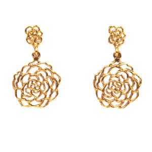 Rose Post Earrings (Small) - 24K Gold Plated