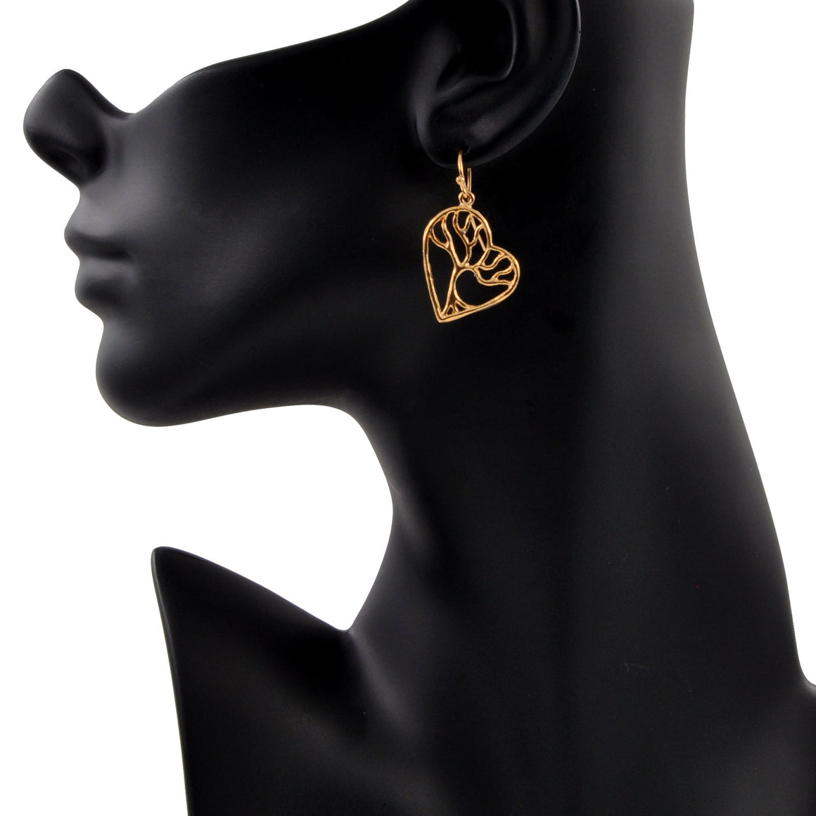 Tree of Life Enchanted Heart Earrings - 24K Gold Plated
