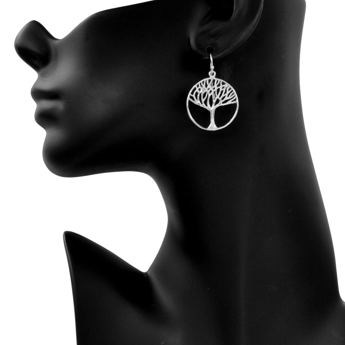 Tree of Life Earrings (Medium) - Platinum Silver