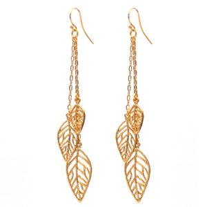 Birch Leaf Earrings - 24K Gold Plated
