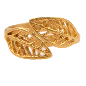 Birch Leaf Ring- 24K Gold Vermeil