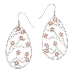 Cherry Blossom Earrings - Platinum Silver