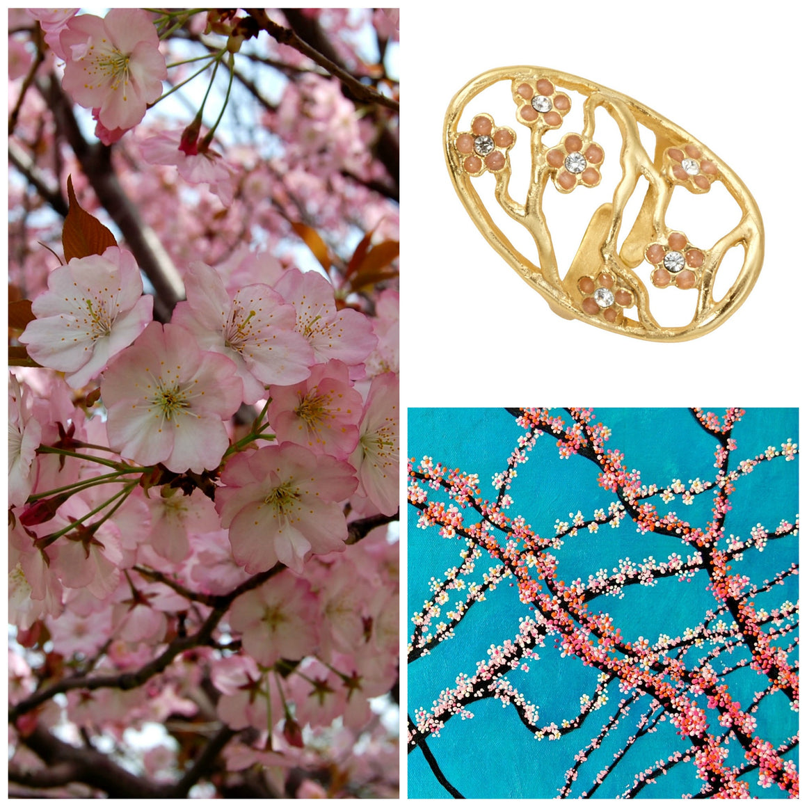Cherry Blossom Ring - 24K Gold Vermeil