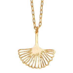 Ginkgo Pendant - 24K Gold Plated