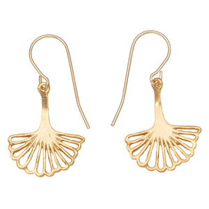 Ginkgo Leaf Earrings (Small) - 24K Gold Plated