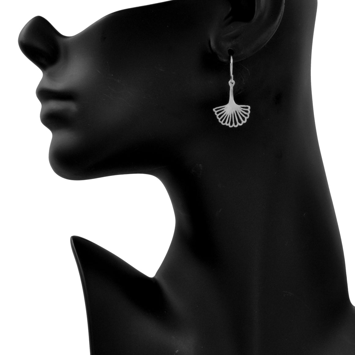 Ginkgo Leaf Earrings (Small) - Platinum Silver