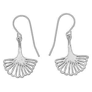 Ginkgo Leaf Earrings (Small) - Platinum Silver