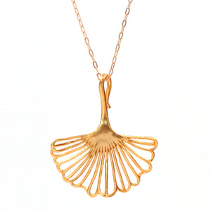 Ginkgo Pendant (Large) - 24K Gold Plated