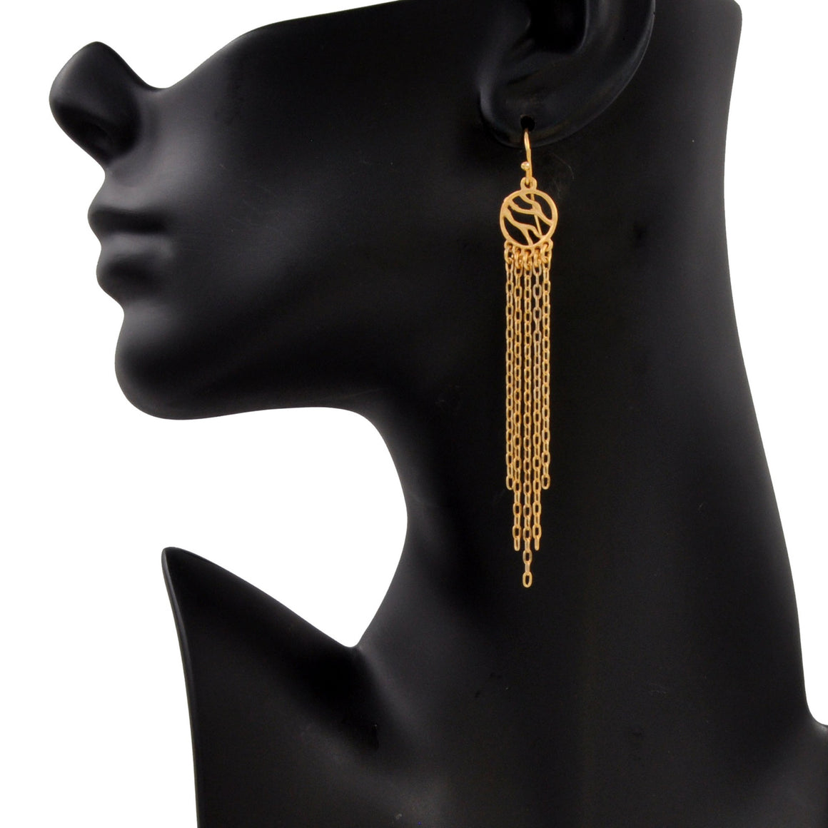 Glamorous Fringe Circle Earrings - 24K Gold Plated