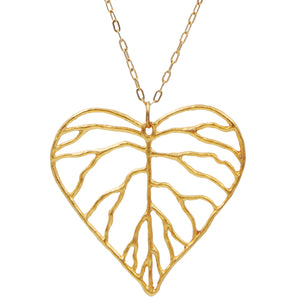 Heart Leaf Pendant - 24K Gold Plated
