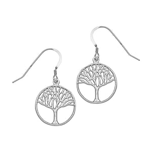 Tree of Life Earrings (Small) - Platinum Silver