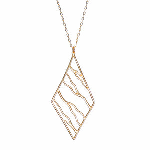 Intricate Branches Diamond Necklace - 24K Gold Plated
