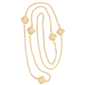 Caged Pearl Ball Necklace - 24K Gold Plated