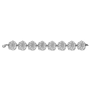 Rose Link Bracelet - Platinum Silver