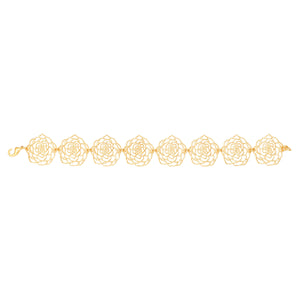 Rose Link Bracelet - 24K Gold Plated