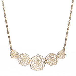 Rose Collar Necklace - 24K Gold Plated